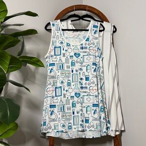 Lularoe XL Lot of 2 White Nurse and Striped Perfect Tank Tops NEW